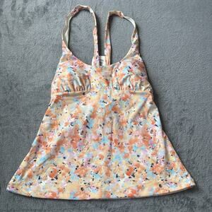 Prana Womens Tankini Swim Top Small Floral Mallorca Impression New